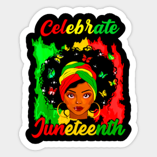 Juneteenth Afro Woman Black Queen African American Melanin Sticker